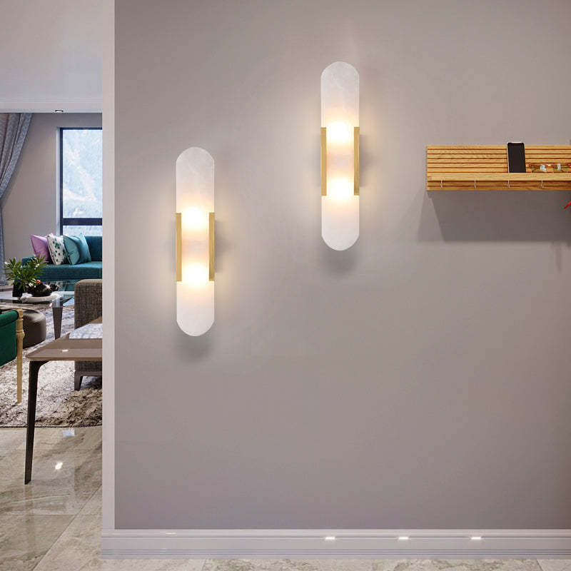 Chan Dolomite Wall Mounted Reading Light Sconces, Black & Gold
