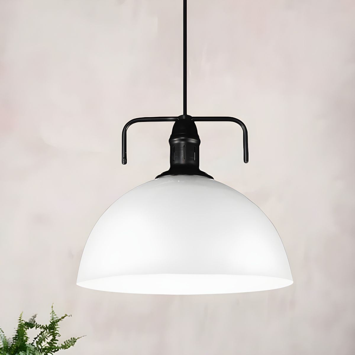 White Morandi Dome Pendant Light, Metal