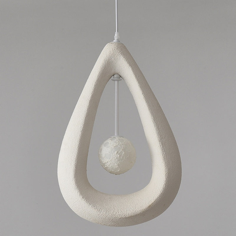 White Byers Pendant Light with teardrop design