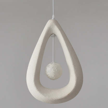 White Byers Pendant Light with teardrop design