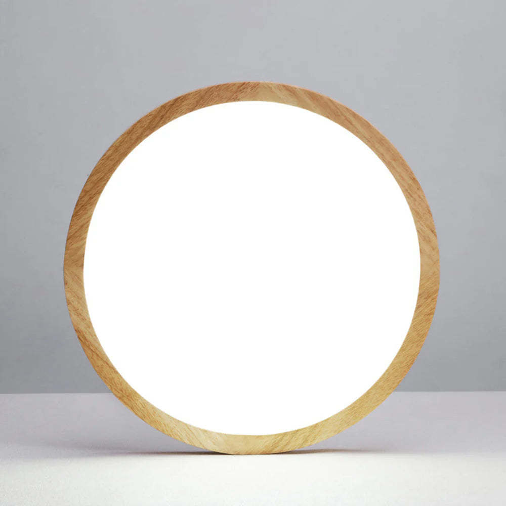 Ozawa Modern Wood Round Flush Mount Ceiling Lights 4 sizes