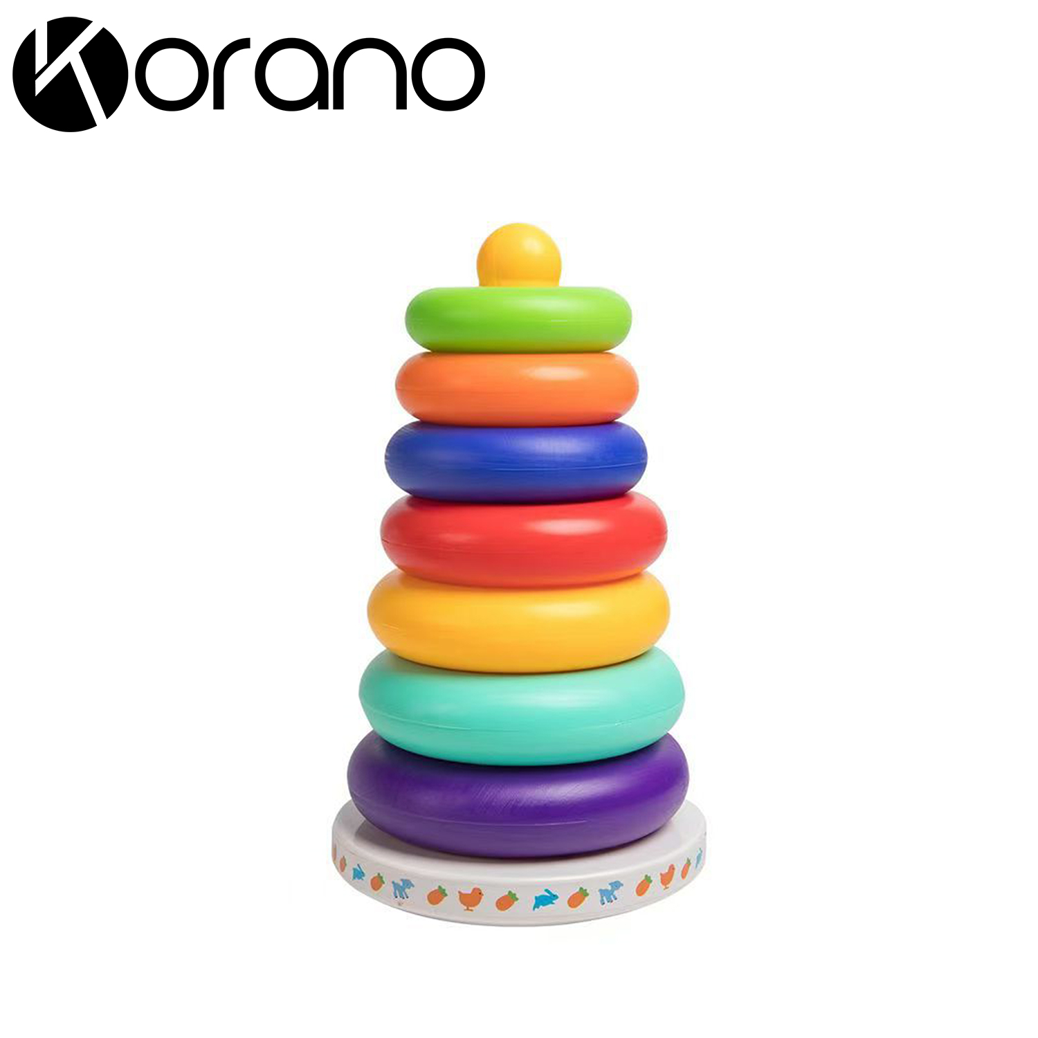 KORANO Stacks of Circles Stacking Ring STEM Learning Toy, Age 6+ Months, Multi, 7 Piece Set