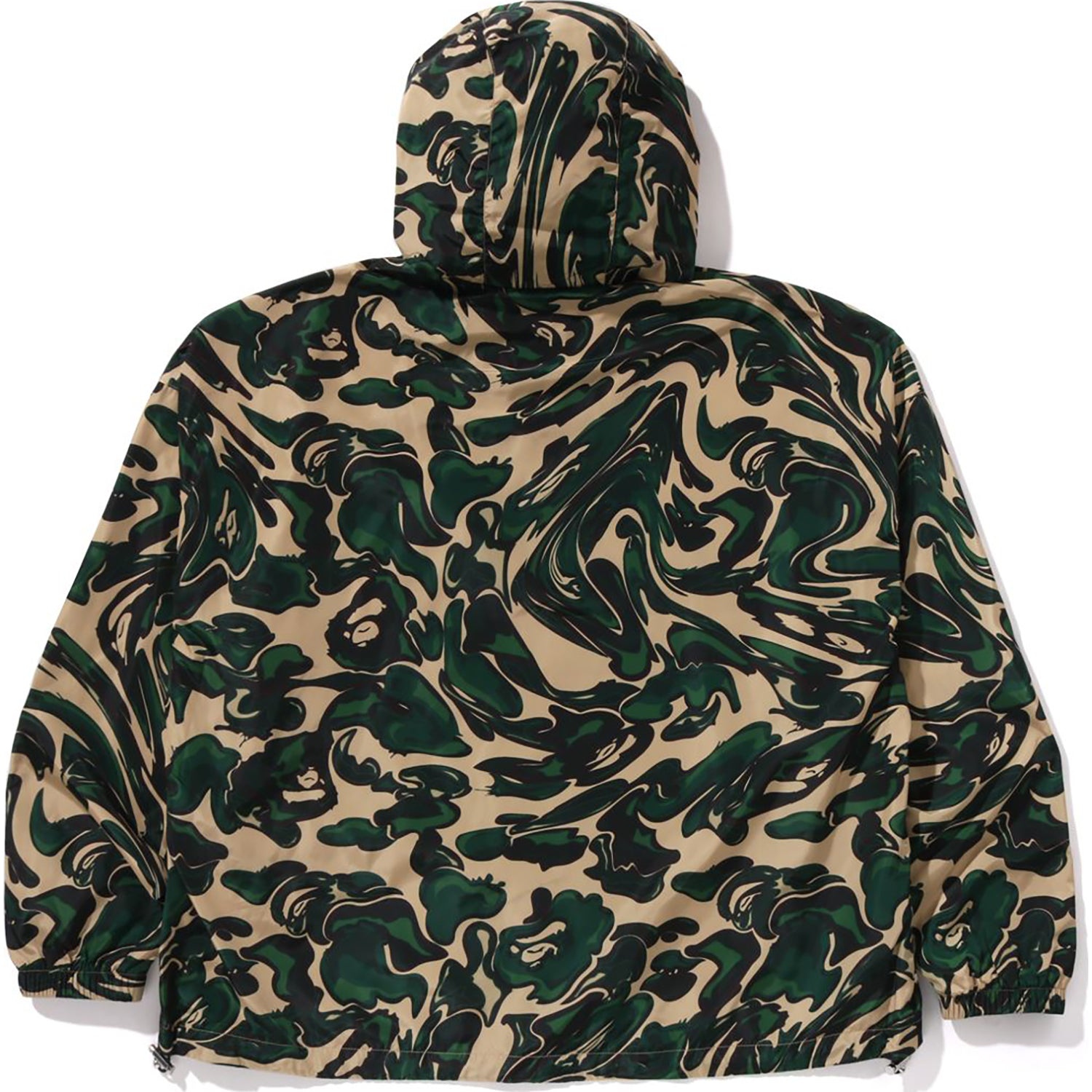 MARBLING CAMO BATHING APE LOGO NYLON HOODED JACKET MENS-IYAMIUIO