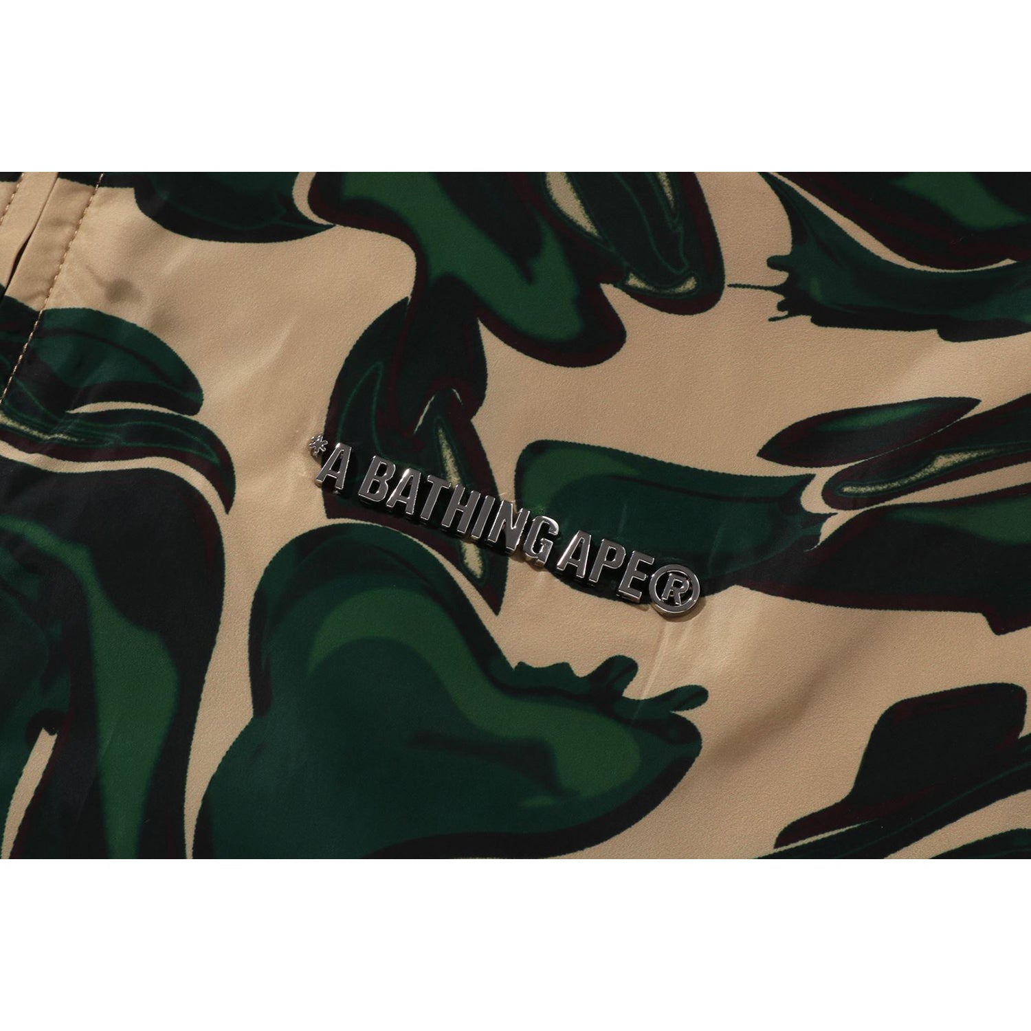 MARBLING CAMO BATHING APE LOGO NYLON HOODED JACKET MENS-IYAMIUIO