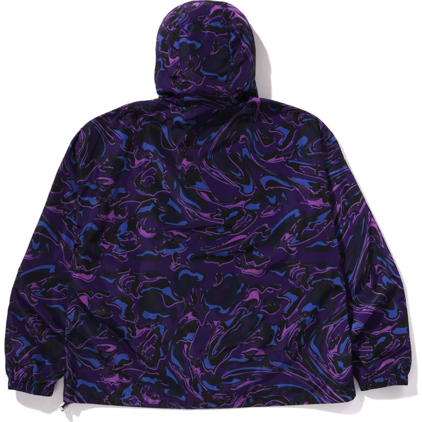 MARBLING CAMO BATHING APE LOGO NYLON HOODED JACKET MENS-IYAMIUIO