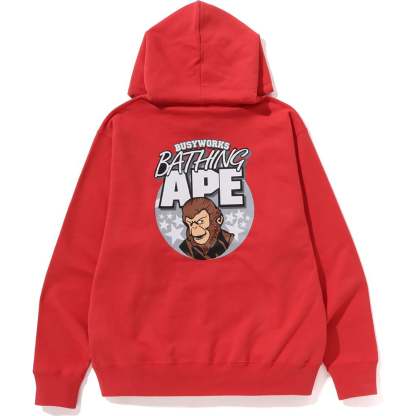 APE RELAXED FIT PULLOVER HOODIE MENS-IYAMIUIO