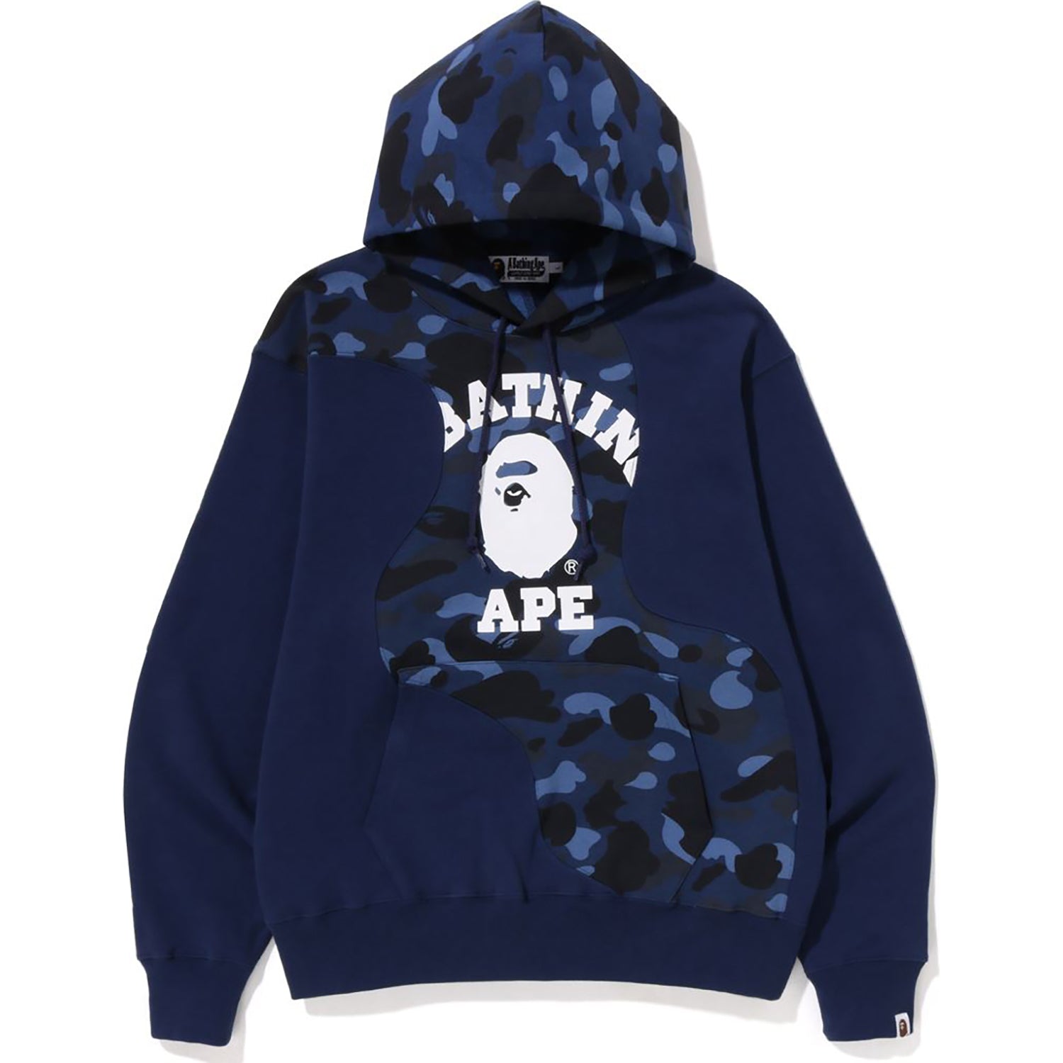 COLOR CAMO COLLEGE CUTTING RELAXED FIT HOODIE MENS-IYAMIUIO