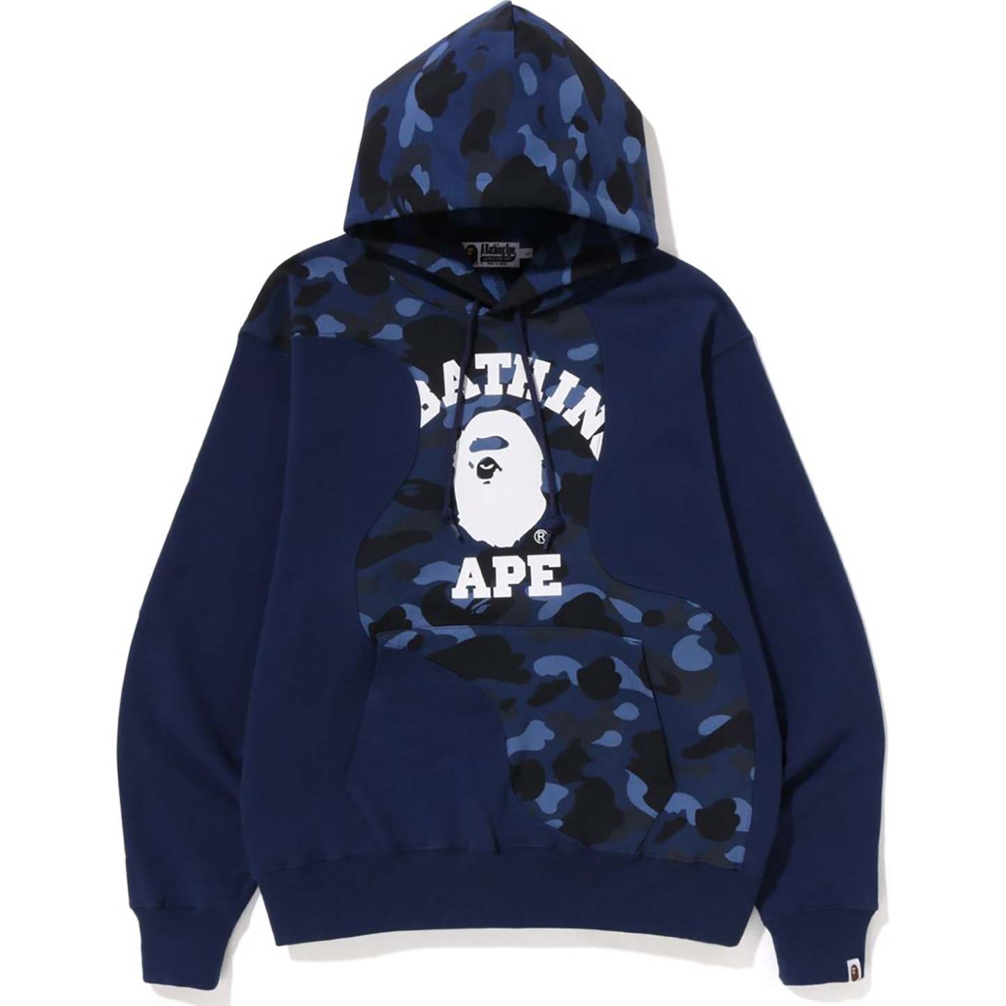 COLOR CAMO COLLEGE CUTTING RELAXED FIT HOODIE MENS-IYAMIUIO