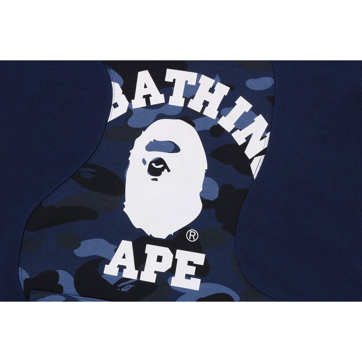 COLOR CAMO COLLEGE CUTTING RELAXED FIT HOODIE MENS-IYAMIUIO