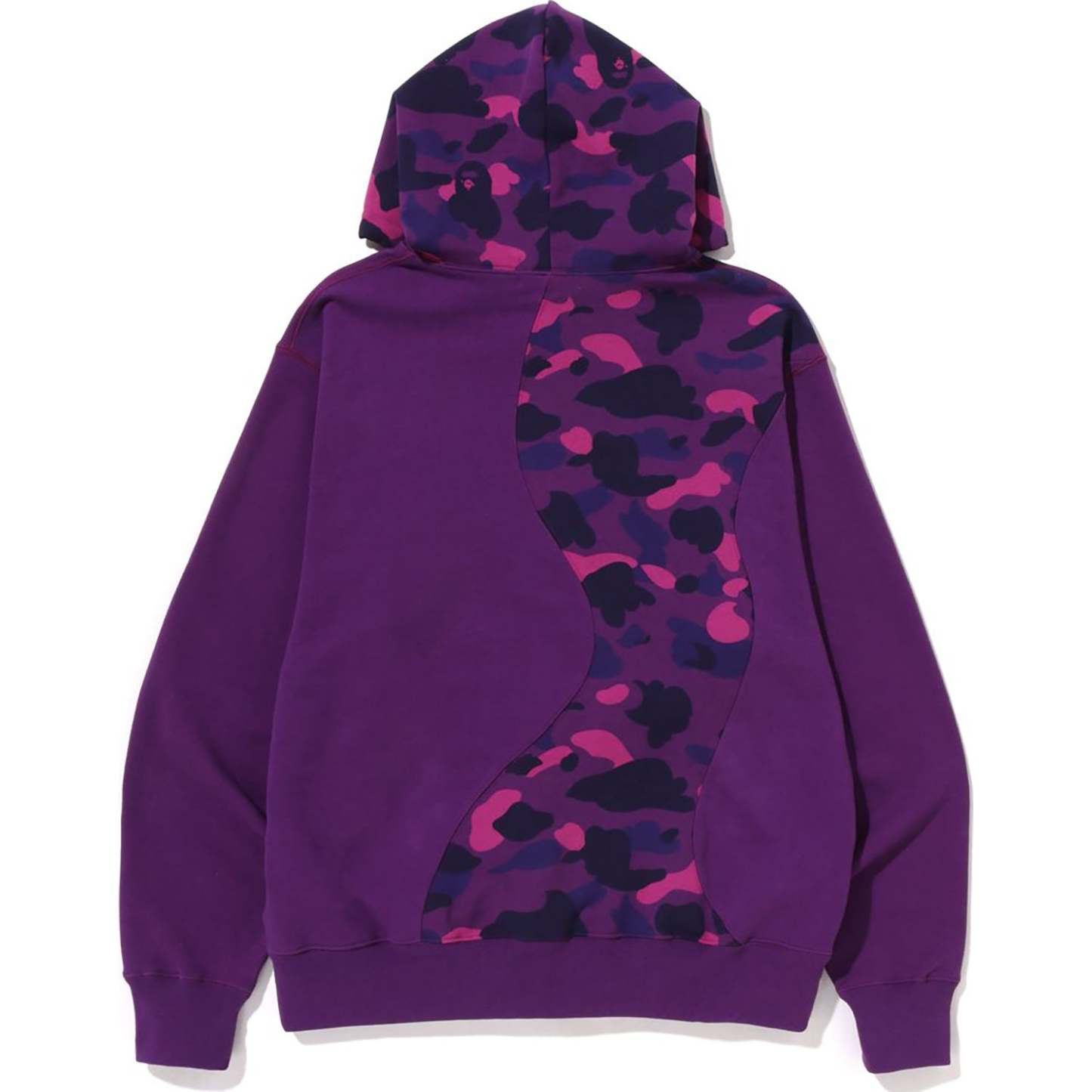 COLOR CAMO COLLEGE CUTTING RELAXED FIT HOODIE MENS-IYAMIUIO