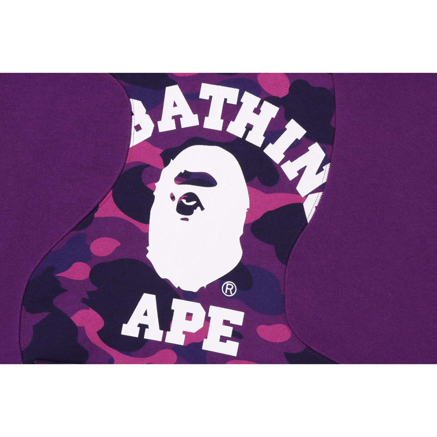 COLOR CAMO COLLEGE CUTTING RELAXED FIT HOODIE MENS-IYAMIUIO