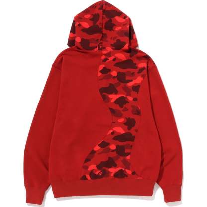 COLOR CAMO COLLEGE CUTTING RELAXED FIT HOODIE MENS-IYAMIUIO