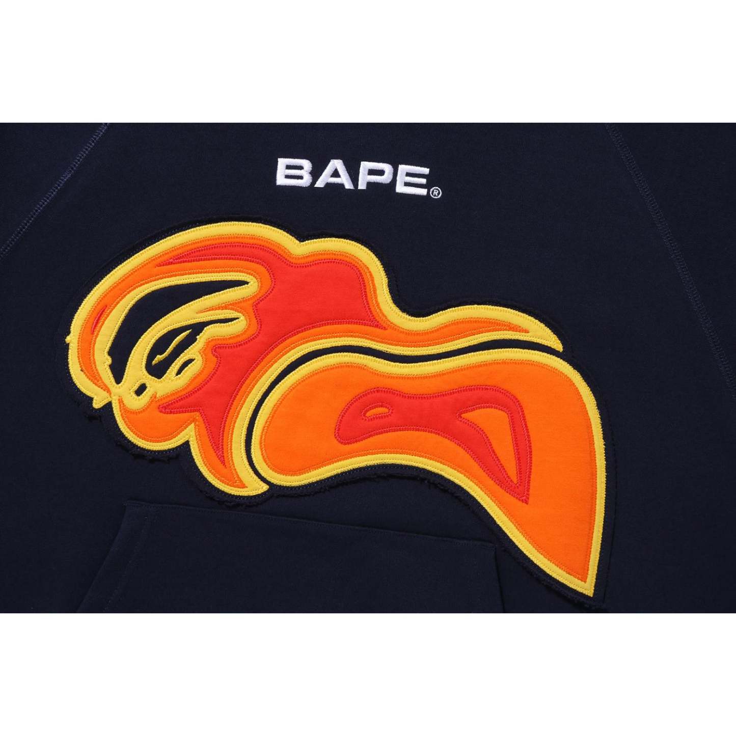 LAYERED PATCH LOOSE FIT PULLOVER HOODIE MENS-IYAMIUIO