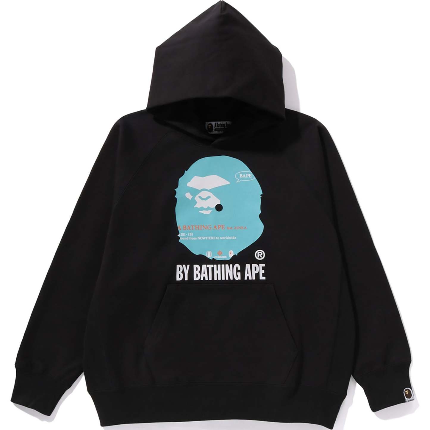 (B)Y BATHING APE PULLOVER HOODIE RELAXED FIT MENS-IYAMIUIO