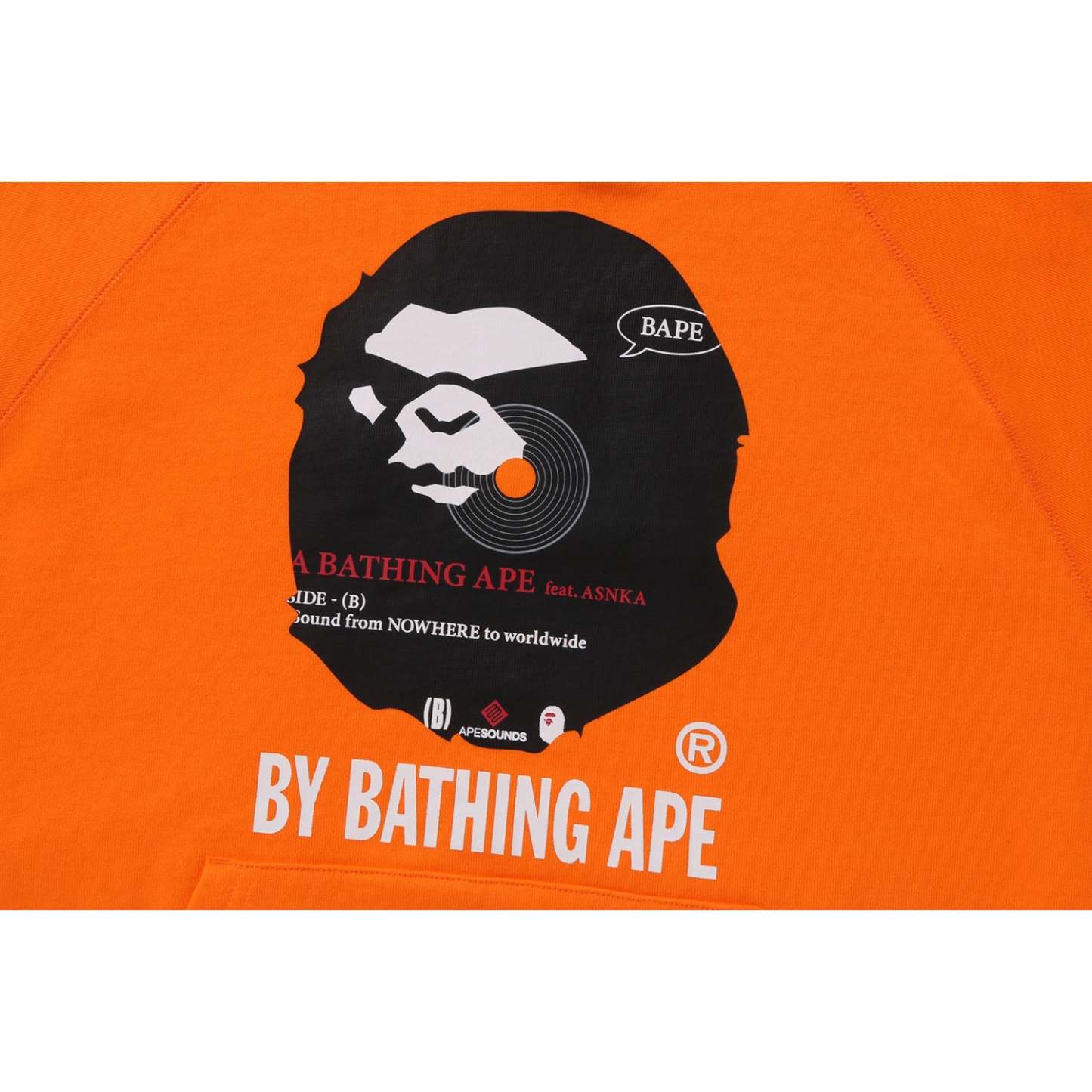 (B)Y BATHING APE PULLOVER HOODIE RELAXED FIT MENS-IYAMIUIO