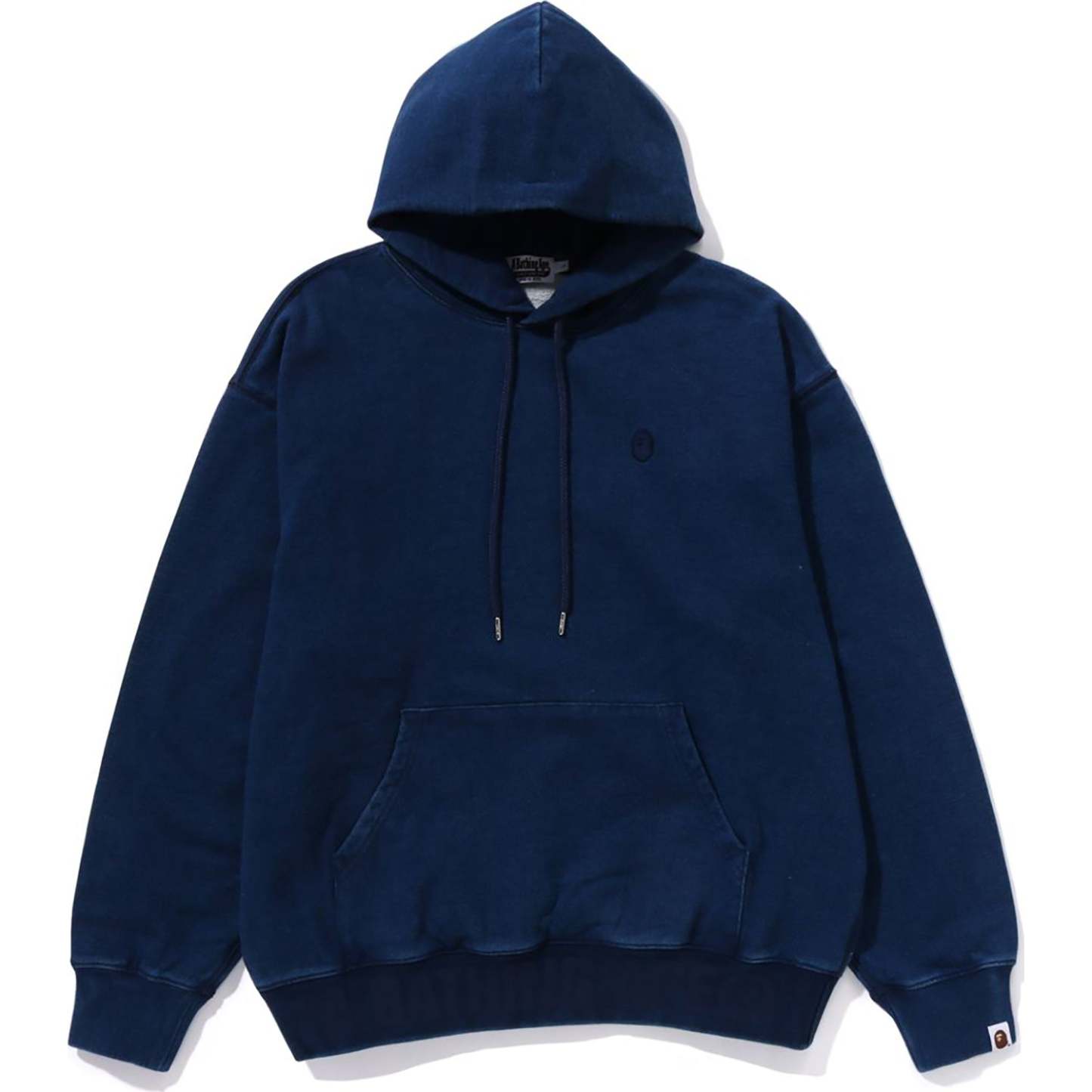 LOGO RIBBING INDIGO PULLOVER HOODIE MENS-IYAMIUIO