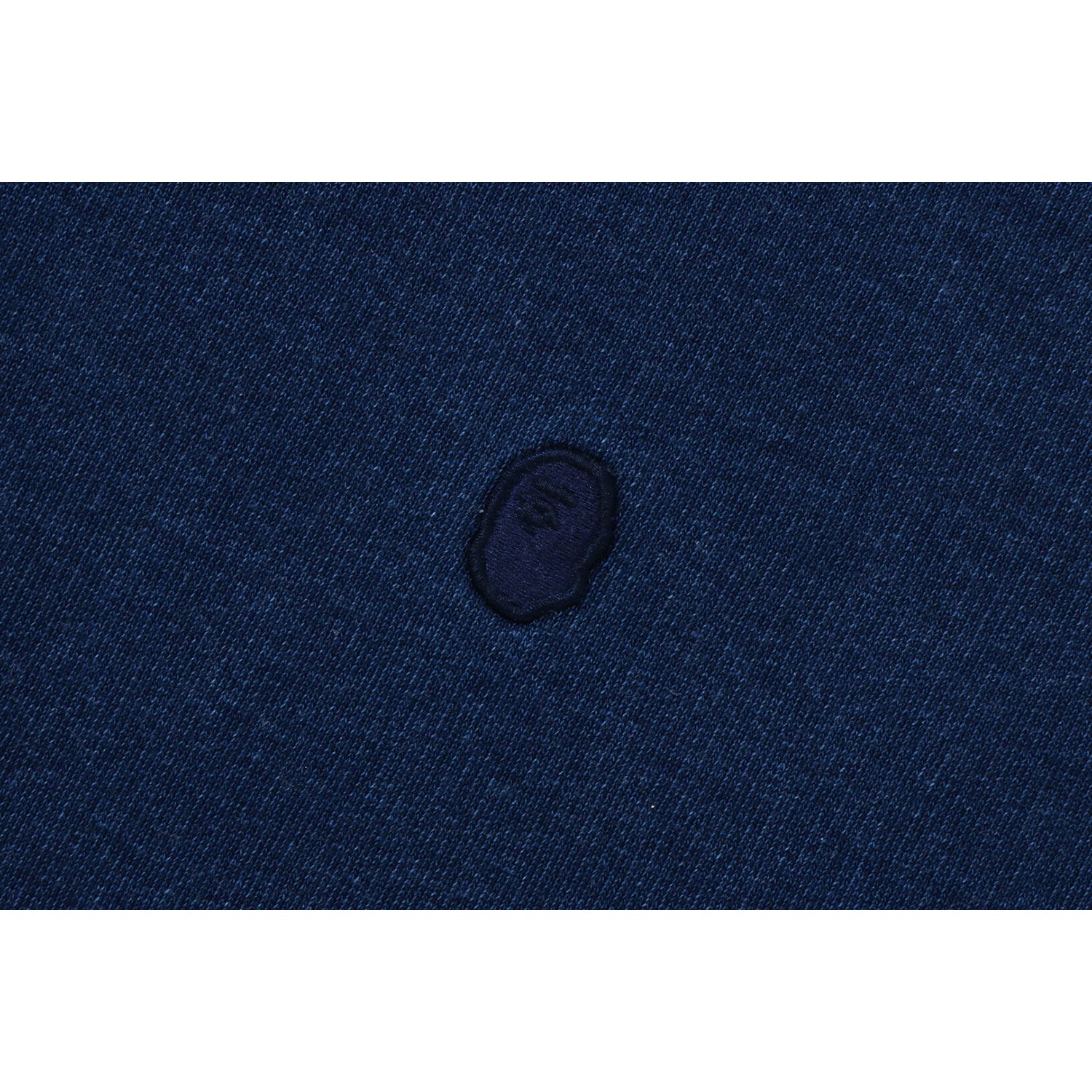 LOGO RIBBING INDIGO PULLOVER HOODIE MENS-IYAMIUIO