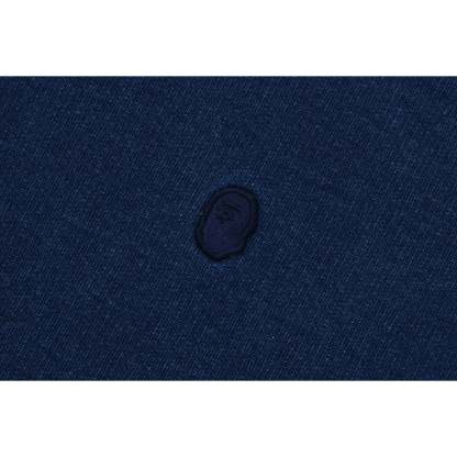 LOGO RIBBING INDIGO PULLOVER HOODIE MENS-IYAMIUIO