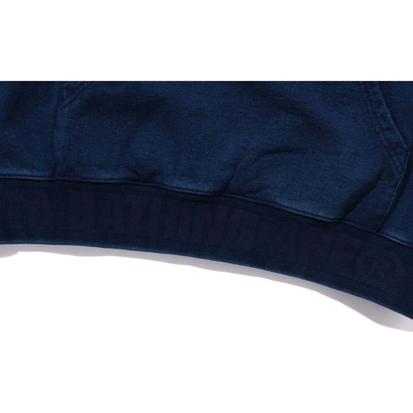 LOGO RIBBING INDIGO PULLOVER HOODIE MENS-IYAMIUIO