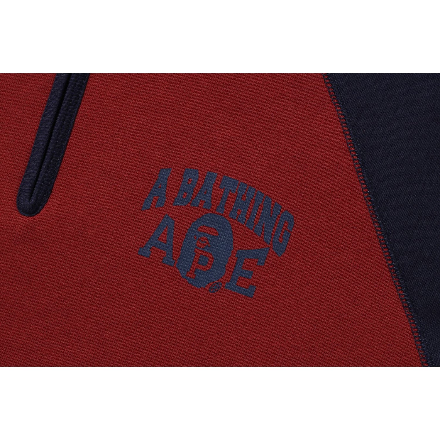 A BATHING APE HALF ZIP PULLOVER HOODIE L WIDE LADIES-IYAMIUIO