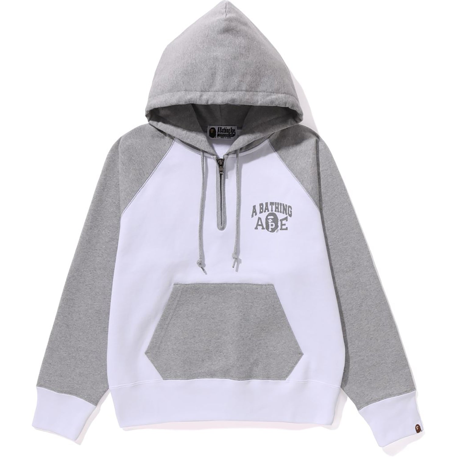 A BATHING APE HALF ZIP PULLOVER HOODIE L WIDE LADIES-IYAMIUIO