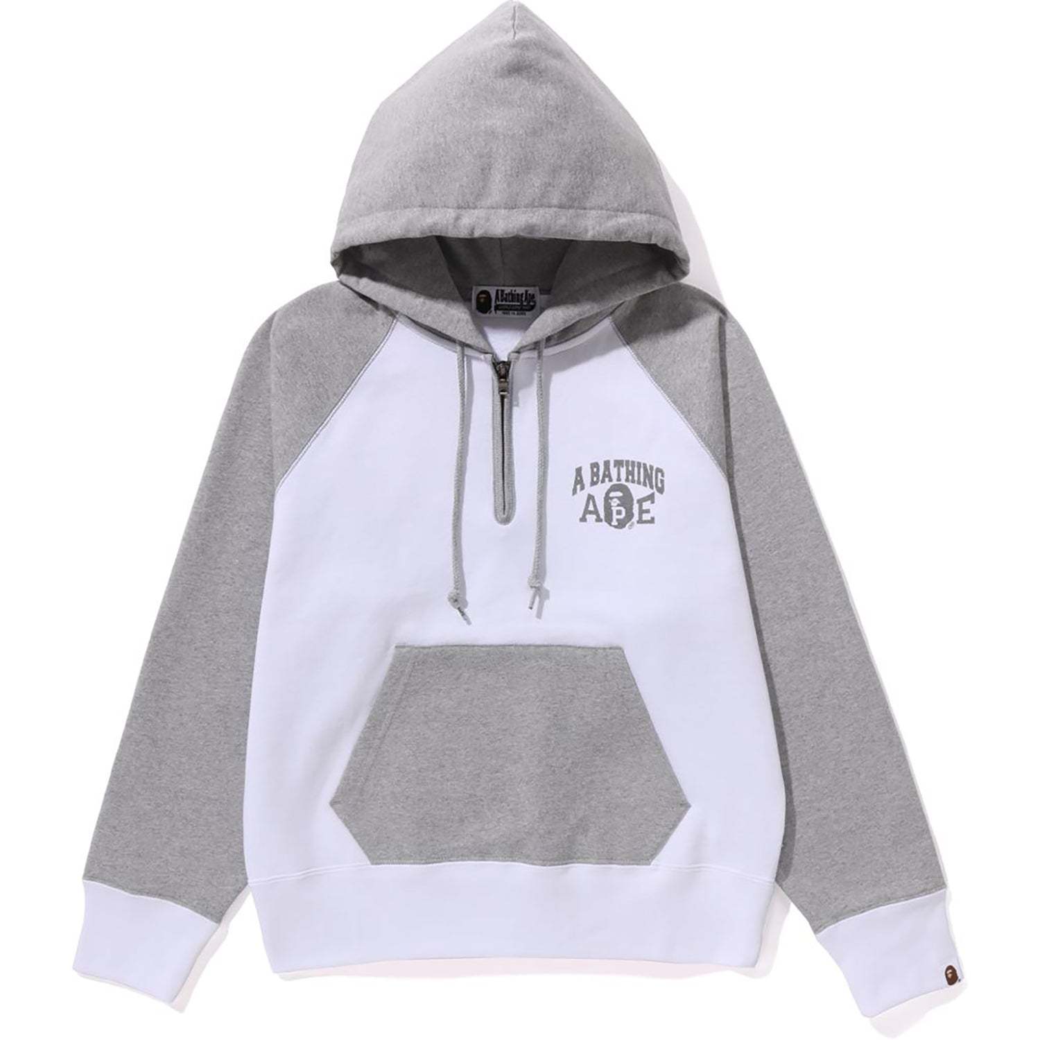 A BATHING APE HALF ZIP PULLOVER HOODIE L WIDE LADIES-IYAMIUIO