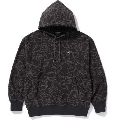 NEON CAMO JACQUARD PULLOVER HOODIE RELAXED FIT MENS-IYAMIUIO