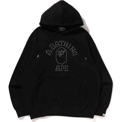 RHINESTONE COLLEGE PULLOVER HOODIE MENS-IYAMIUIO