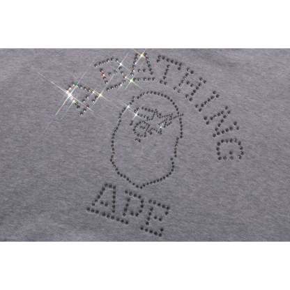 RHINESTONE COLLEGE PULLOVER HOODIE MENS-IYAMIUIO