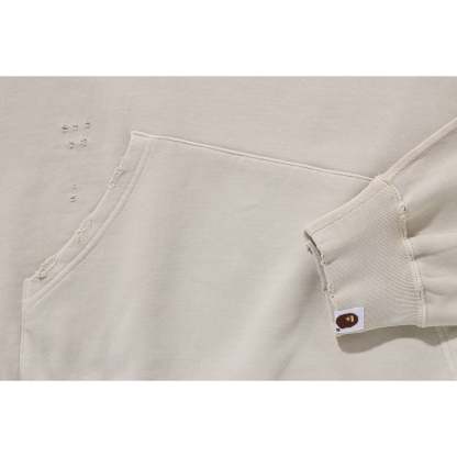 DESTROYED GARMENT DYED PULLOVER HOODIE MENS-IYAMIUIO