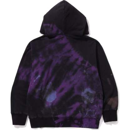 TIE DYE COLLEGE RELAXED FIT PULLOVER HOODIE MENS-IYAMIUIO