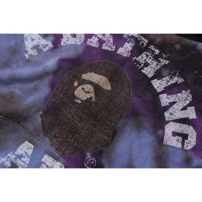 TIE DYE COLLEGE RELAXED FIT PULLOVER HOODIE MENS-IYAMIUIO