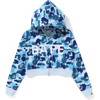 BIG ABC CAMO CROPPED FULL ZIP HOODIE LADIES-IYAMIUIO