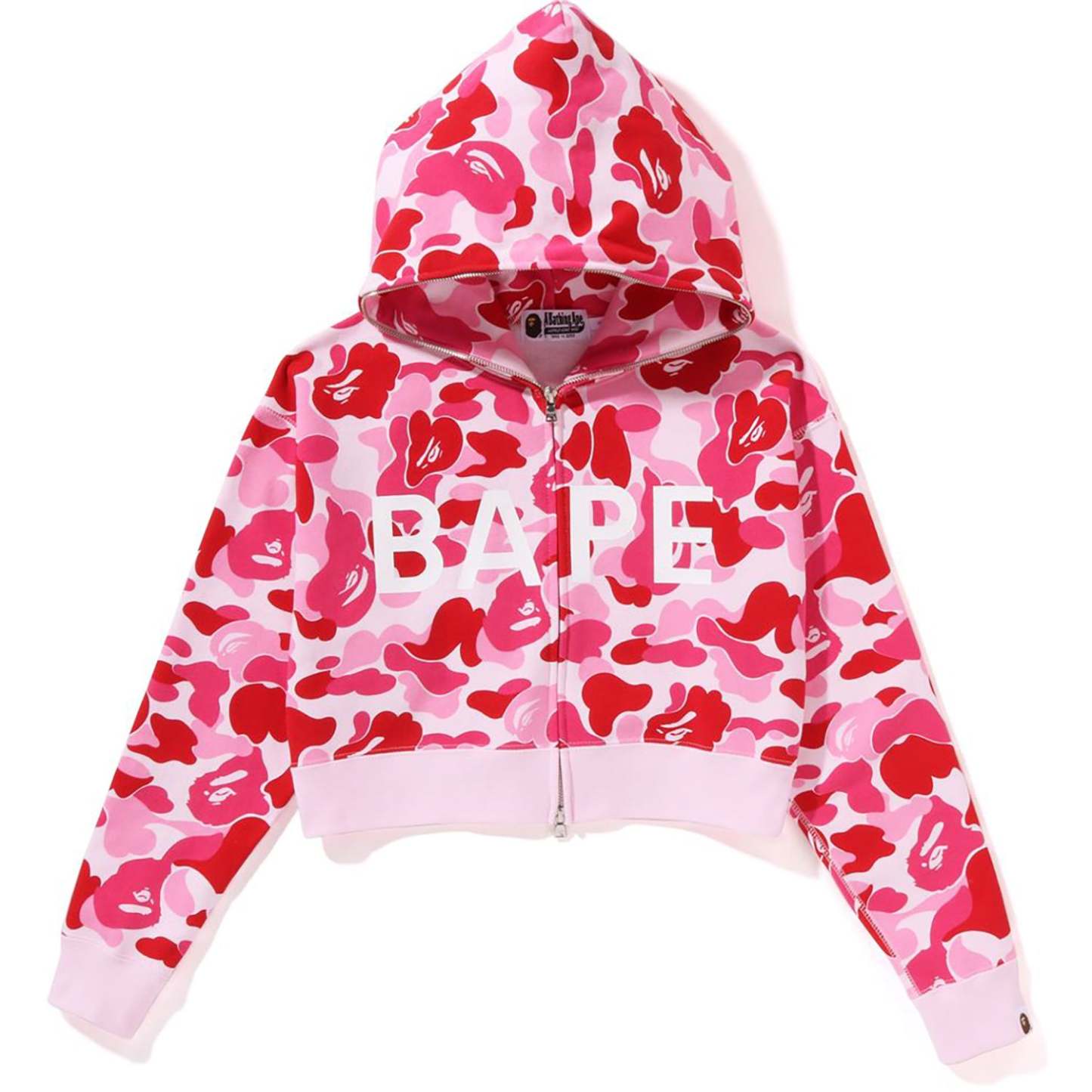 BIG ABC CAMO CROPPED FULL ZIP HOODIE LADIES-IYAMIUIO