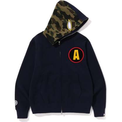 SHADOW BAPE RELAXED FIT FULL ZIP HOODIE MENS-IYAMIUIO