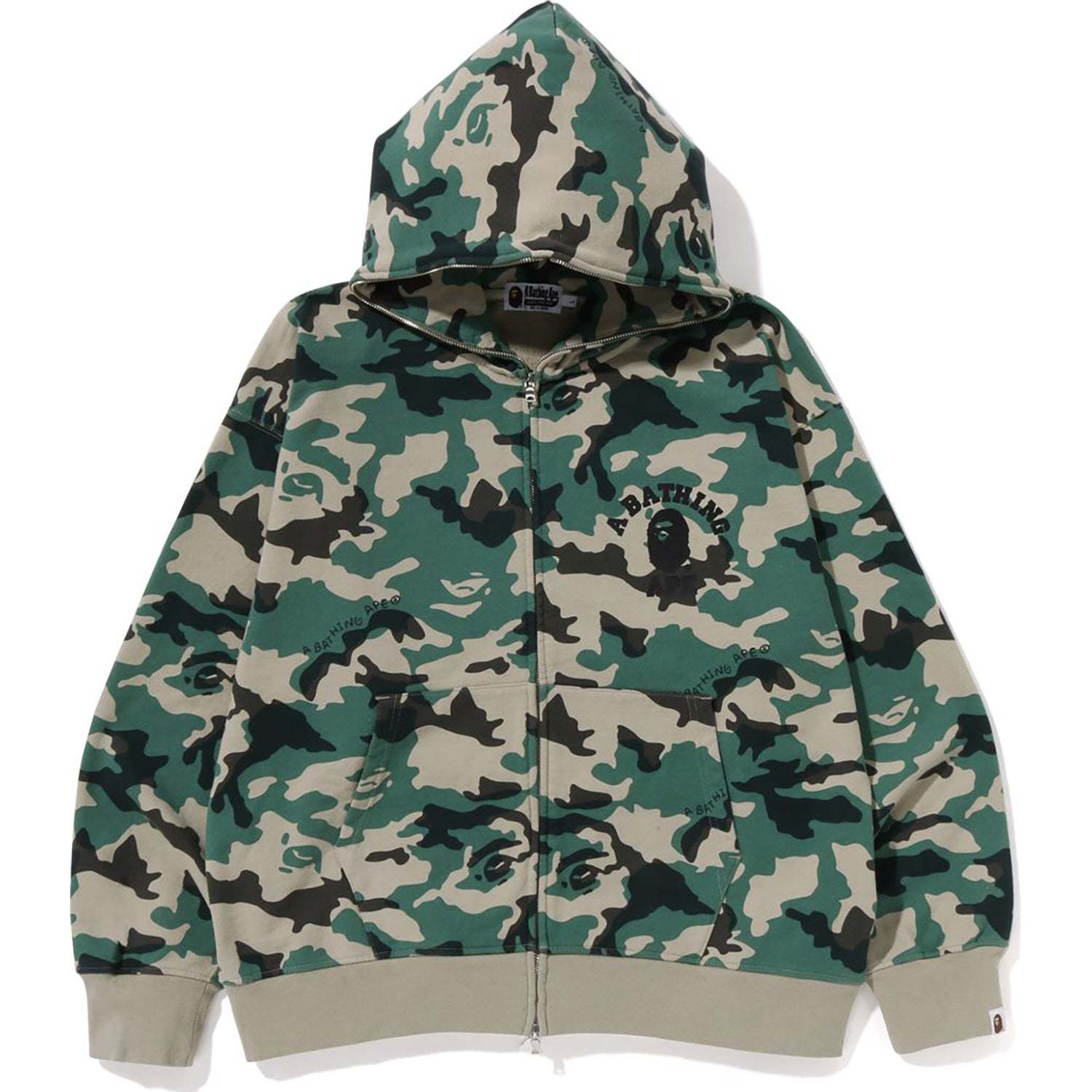 WOODLAND CAMO LOOSE FIT FULL ZIP HOODIE MENS-IYAMIUIO