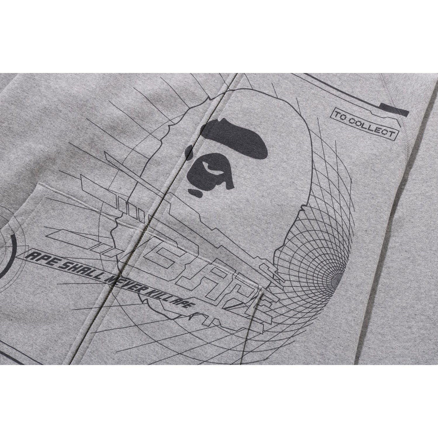 BAPE OVERPRINTED FULL ZIP HOODIE MENS-IYAMIUIO