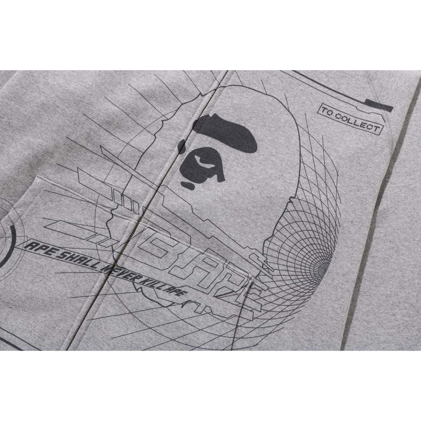 BAPE OVERPRINTED FULL ZIP HOODIE MENS-IYAMIUIO