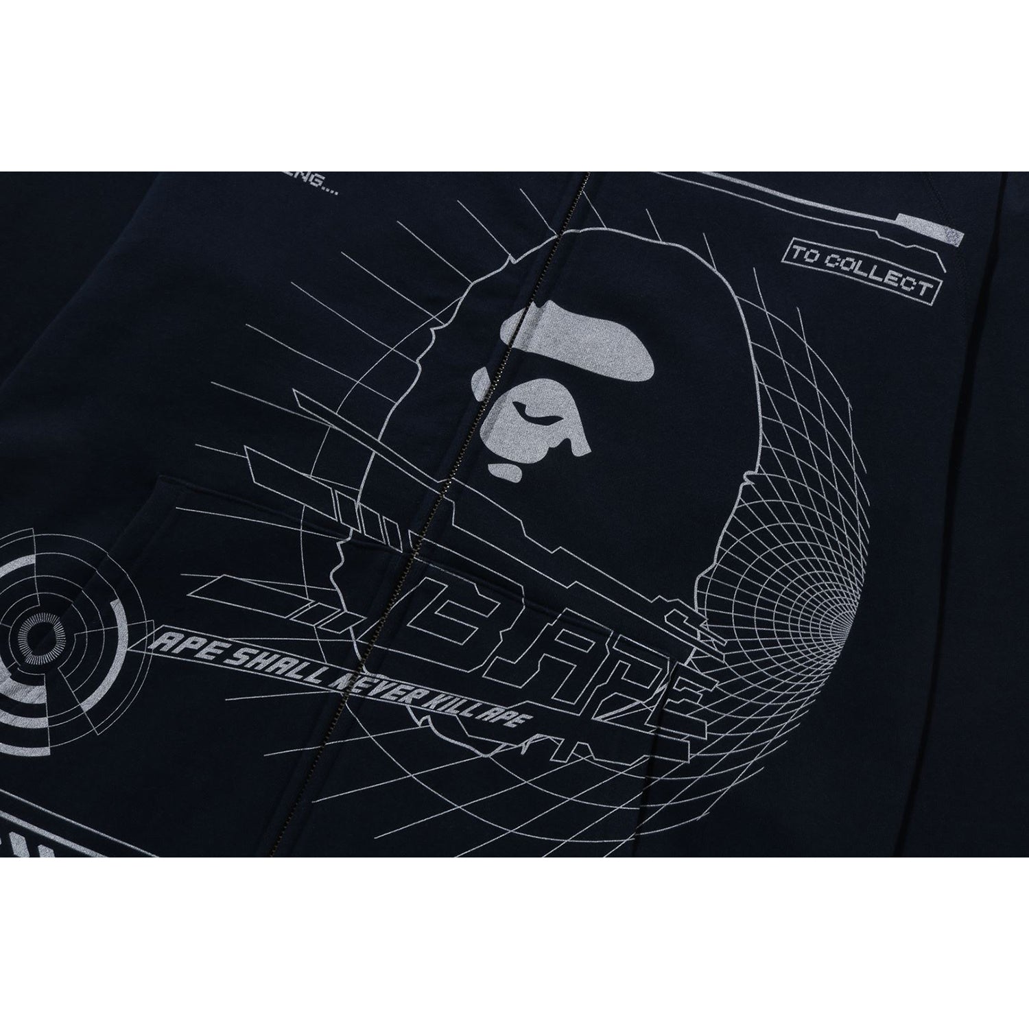 BAPE OVERPRINTED FULL ZIP HOODIE MENS-IYAMIUIO