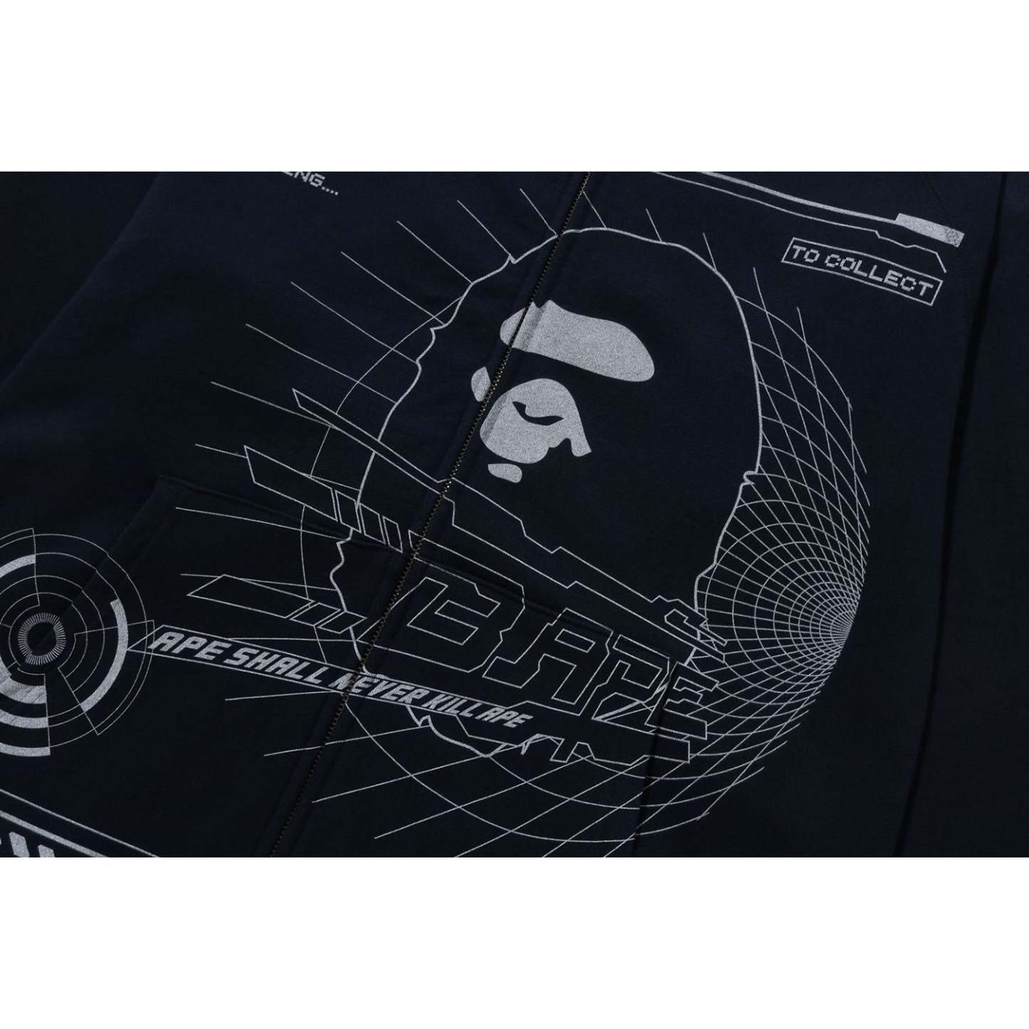 BAPE OVERPRINTED FULL ZIP HOODIE MENS-IYAMIUIO