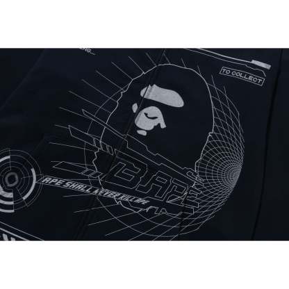 BAPE OVERPRINTED FULL ZIP HOODIE MENS-IYAMIUIO