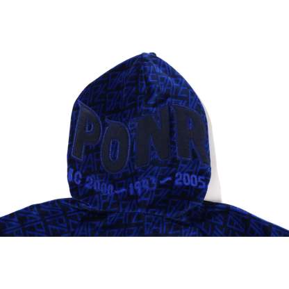 BAPE LOGO MONOGRAM VELOUR SHARK FULL ZIP HOODIE MENS-IYAMIUIO