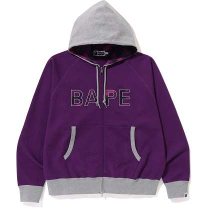 COLOR CAMO THERMAL PATCH LOOSE FIT ZIP HOODIE MENS-IYAMIUIO