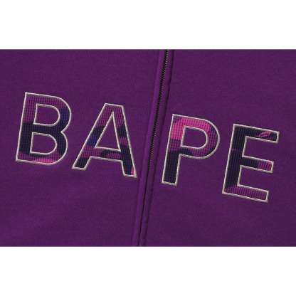 COLOR CAMO THERMAL PATCH LOOSE FIT ZIP HOODIE MENS-IYAMIUIO