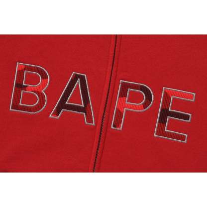 COLOR CAMO THERMAL PATCH LOOSE FIT ZIP HOODIE MENS-IYAMIUIO