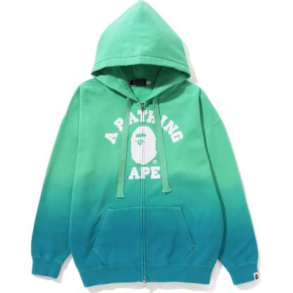 COLLEGE GRADATION OVERSIZED ZIP HOODIE LADIES-IYAMIUIO