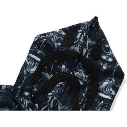 APE HEAD GRAFFITI SHARK FULL ZIP HOODIE RELAXED FIT MENS-IYAMIUIO