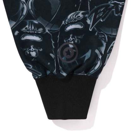 APE HEAD GRAFFITI SHARK FULL ZIP HOODIE RELAXED FIT MENS-IYAMIUIO