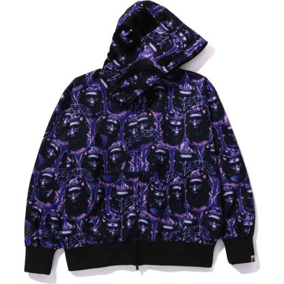 APE HEAD GRAFFITI SHARK FULL ZIP HOODIE RELAXED FIT MENS-IYAMIUIO