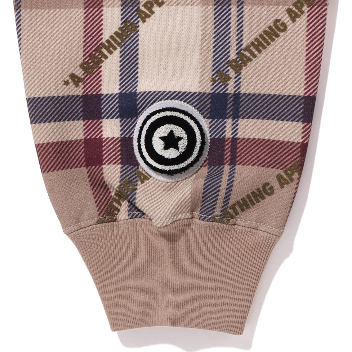 A BATHING APE LOGO CHECK PATTERN SHARK FULL ZIP HOODIE MENS-IYAMIUIO